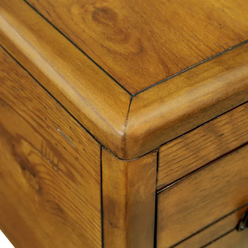 Tavolino finale in legno massello, tavolino laterale stretto rettangolare da 23,6 pollici con cassetto, comodino vintage per piccoli spazi