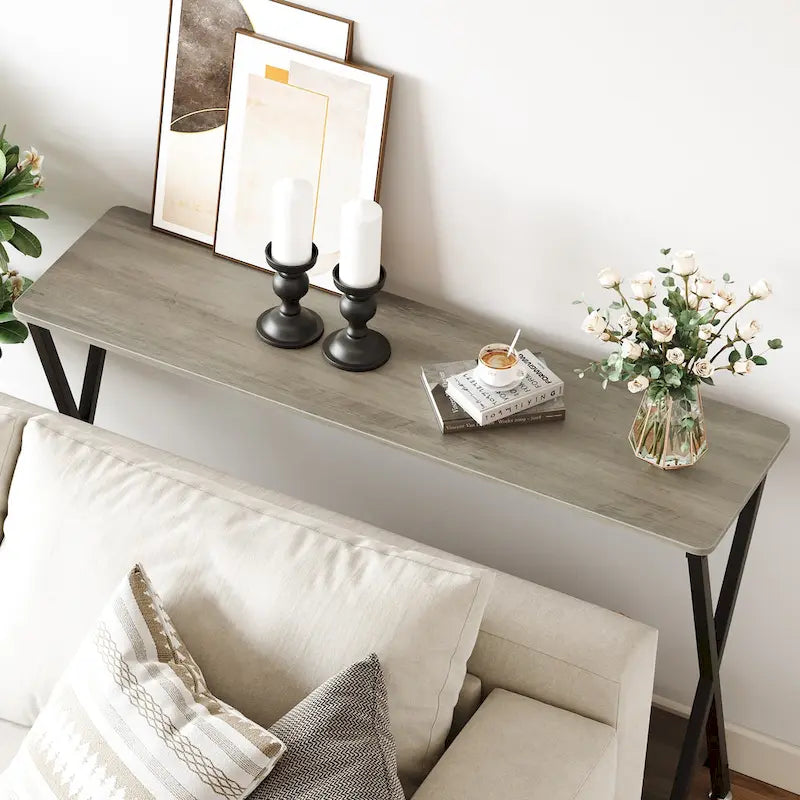 Tavolo da ingresso, Consolle stretta, Tavolo da divano in legno
