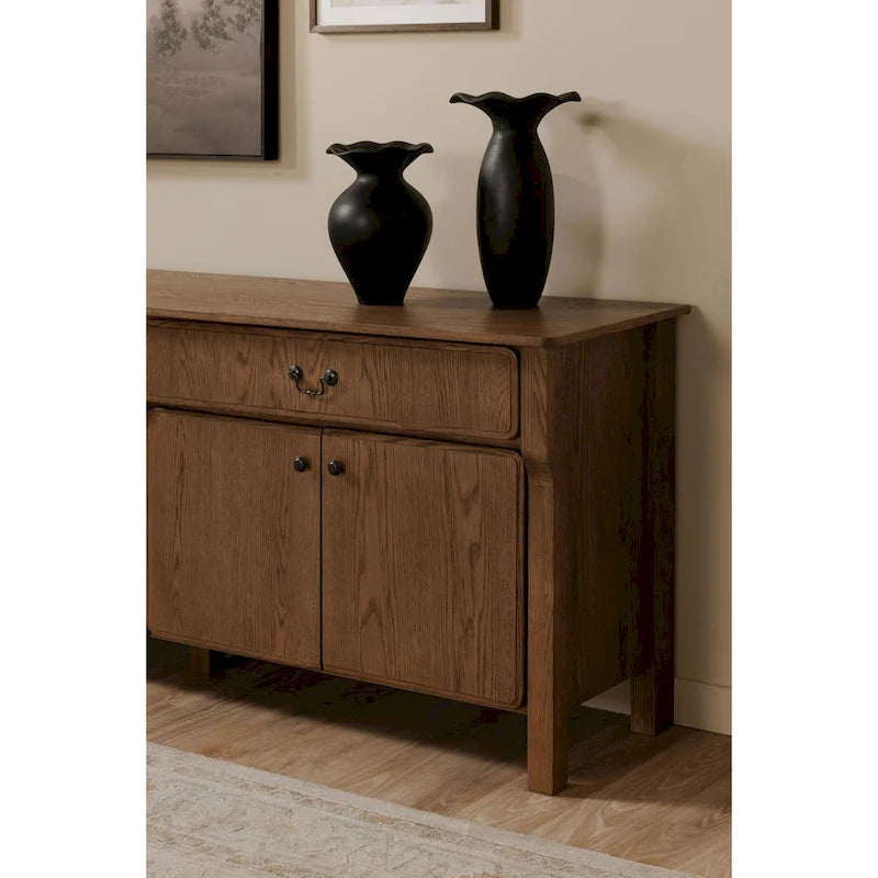 Madia con cassetti, marrone caldo - 78,5 L x 19,76 P x 32 H