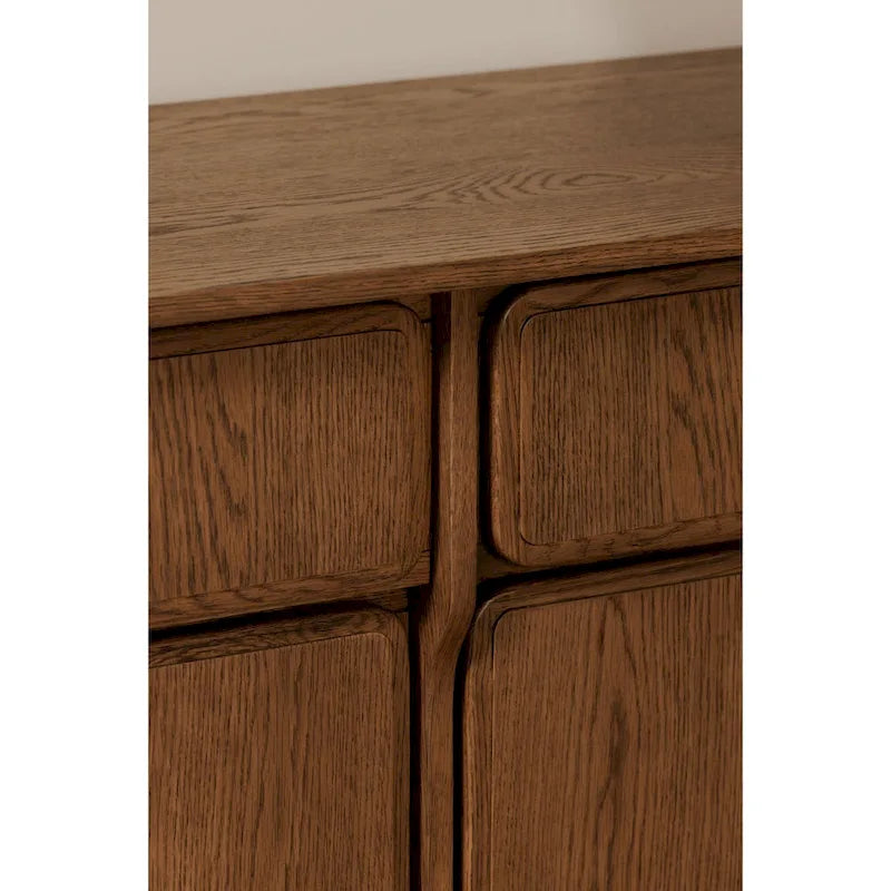 Madia con cassetti, marrone caldo - 78,5 L x 19,76 P x 32 H