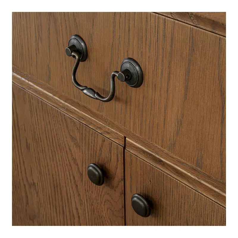 Madia con cassetti, marrone caldo - 78,5 L x 19,76 P x 32 H