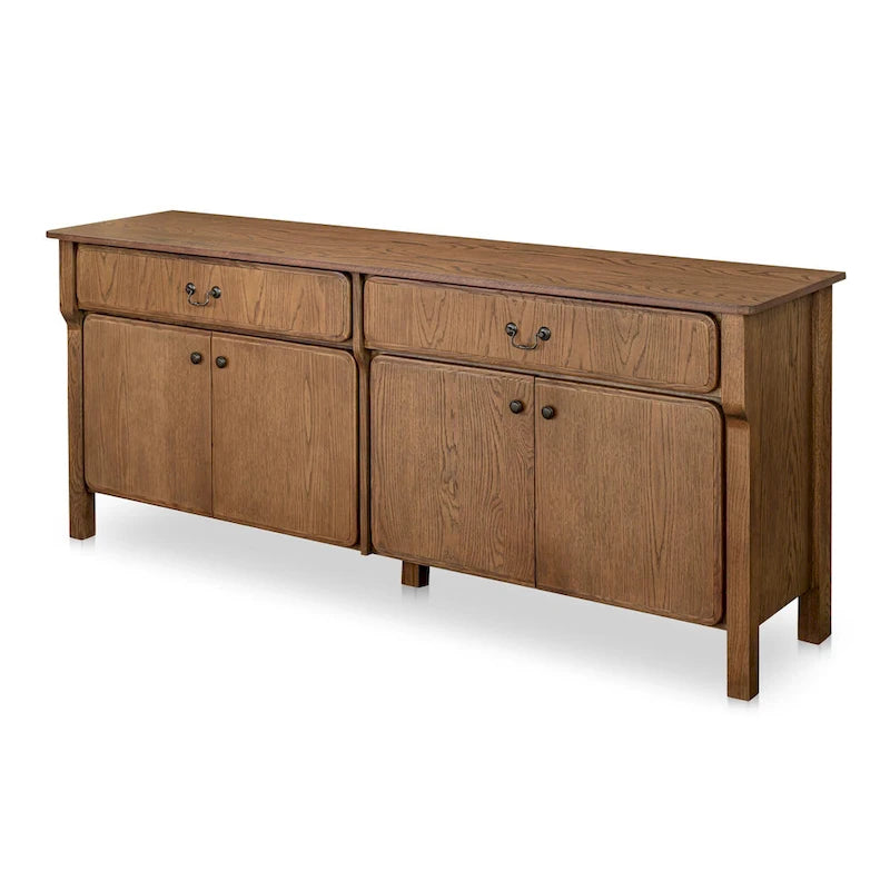 Madia con cassetti, marrone caldo - 78,5 L x 19,76 P x 32 H