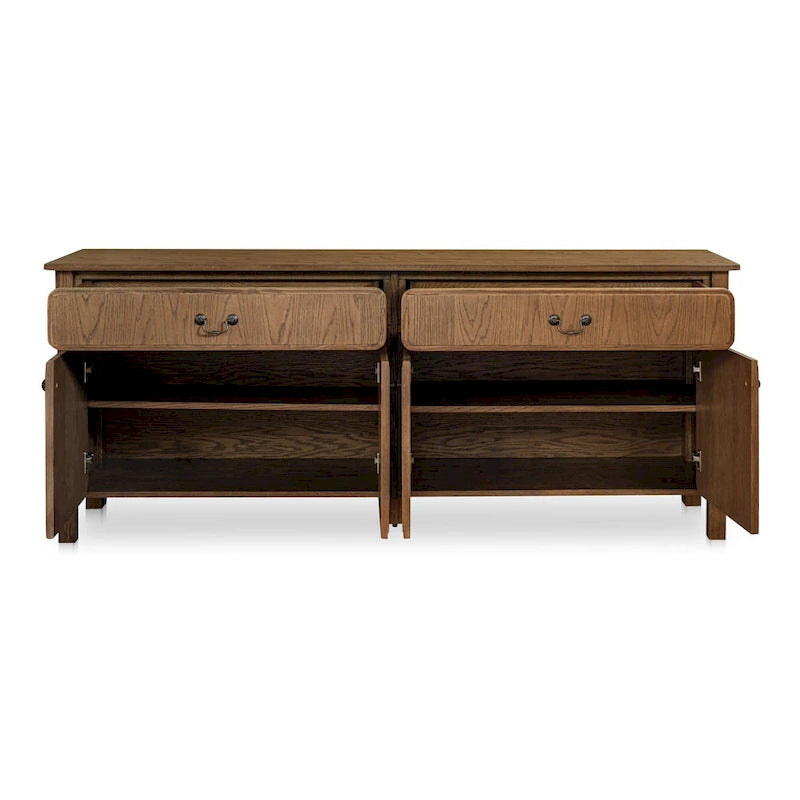Madia con cassetti, marrone caldo - 78,5 L x 19,76 P x 32 H