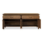 Madia con cassetti, marrone caldo - 78,5 L x 19,76 P x 32 H