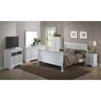 Letto a piattaforma intera in legno a slitta - Bianco