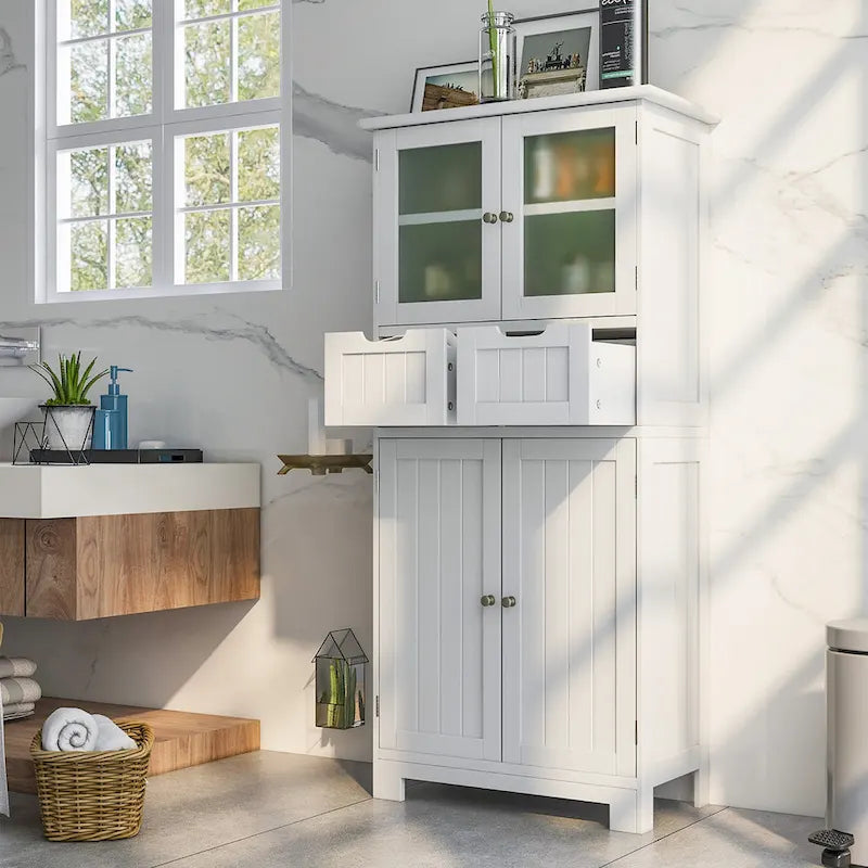 Mobiletto per bagno con 2 cassetti, armadietto da cucina