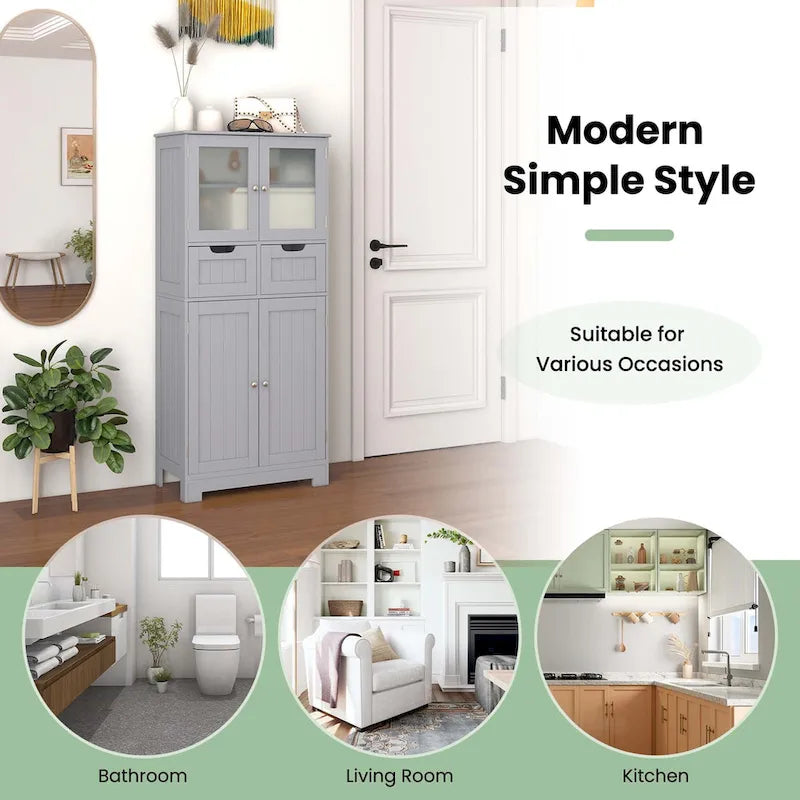 Mobiletto per bagno con 2 cassetti, armadietto da cucina