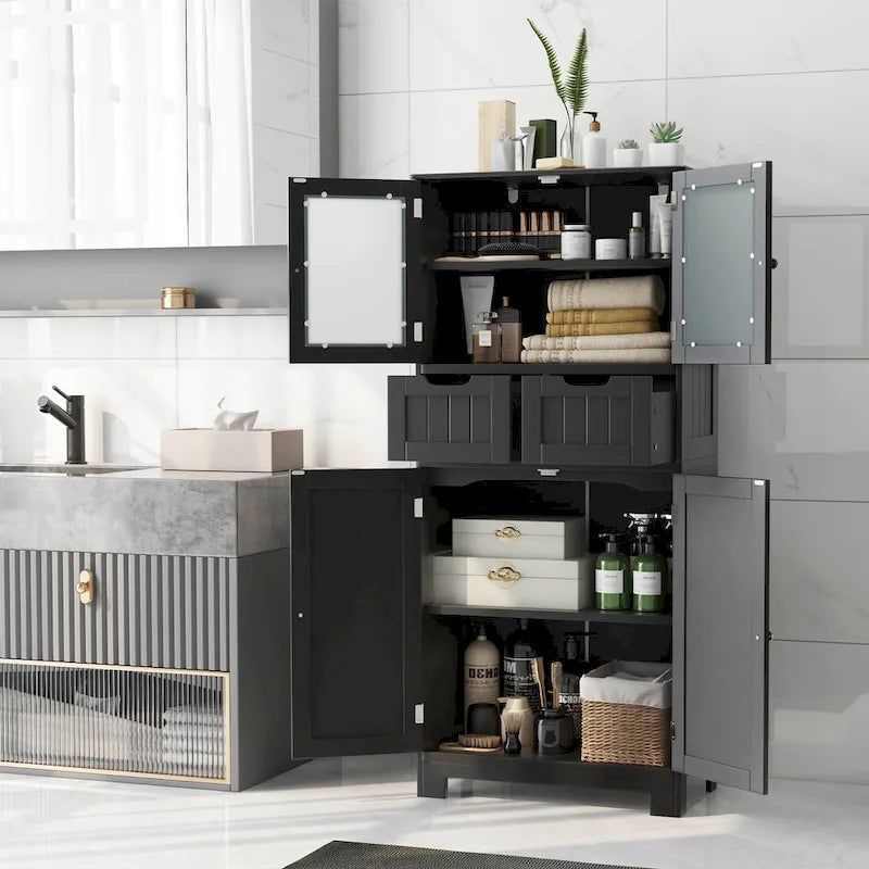 Mobiletto per bagno con 2 cassetti, armadietto da cucina
