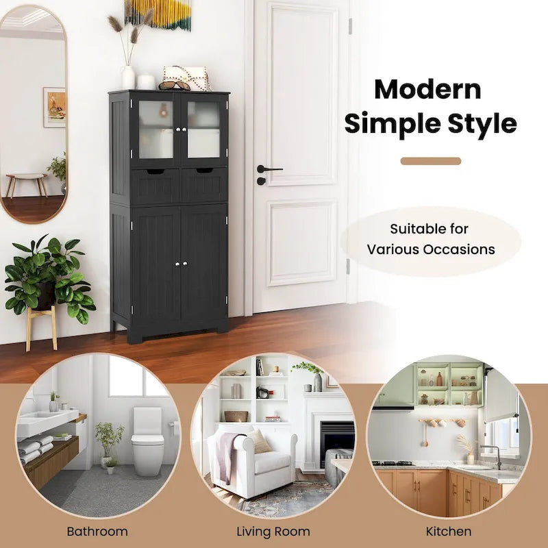 Mobiletto per bagno con 2 cassetti, armadietto da cucina