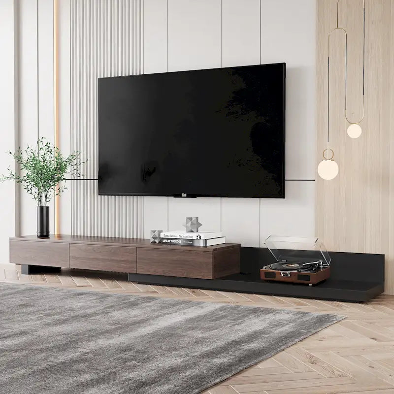 Mobile porta TV/consolle multimediale allungabile con 3 cassetti da 70-110 pollici