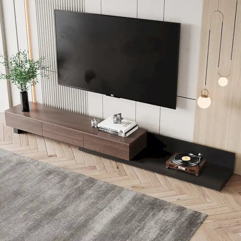 Mobile porta TV/consolle multimediale allungabile con 3 cassetti da 70-110 pollici