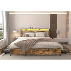 Letto Smart King con luci LED e stazione di ricarica, 4 cassetti, oltre 60.000 colori RGB