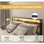 Letto Smart King con luci LED e stazione di ricarica, 4 cassetti, oltre 60.000 colori RGB