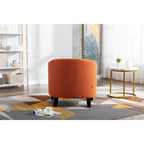 Poltrona a barilotto Accent, sedia da salotto con borchie e gambe in legno massiccio