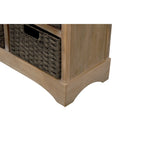 Mobiletto contenitore con 2 cassetti e 4 cestini in rattan classico