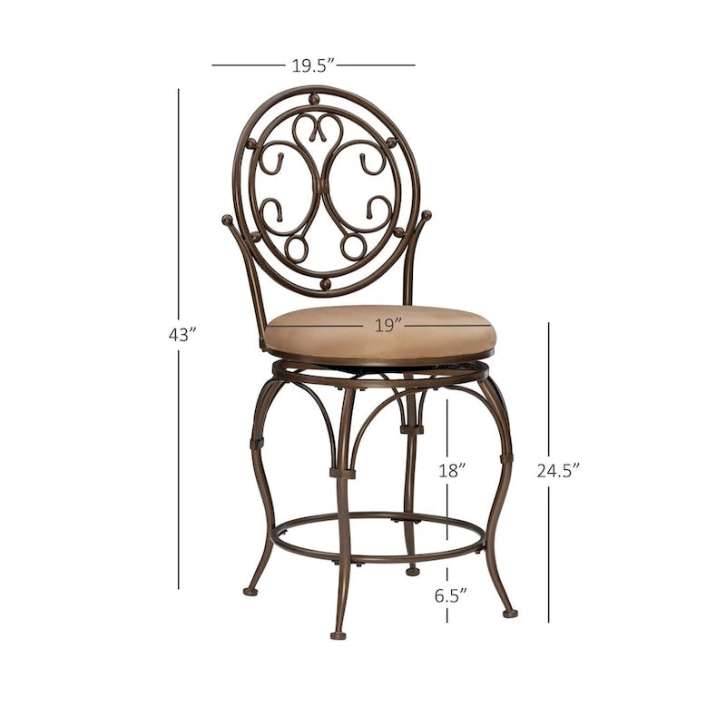 Sgabello da bancone Big & Tall Scroll Circle Back - N/A