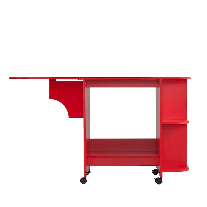 Tavolo da cucito pieghevole con ruote/Stazione artigianale Farmhouse Red