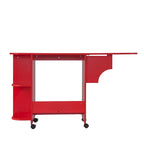 Tavolo da cucito pieghevole con ruote/Stazione artigianale Farmhouse Red