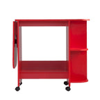 Tavolo da cucito pieghevole con ruote/Stazione artigianale Farmhouse Red