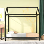 Struttura Letto a Casetta Singolo, Letto per Bambini Struttura Letto a Piattaforma in Metallo Letto Basso per Bambini Ragazzi e Ragazze Nessuna Rete a Molle Necessaria