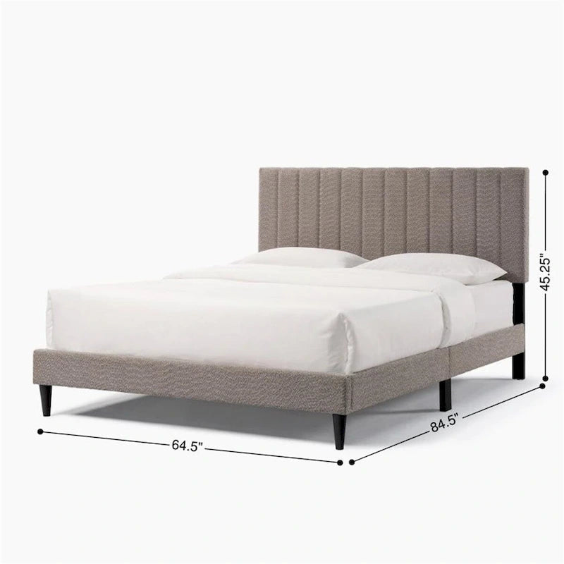 Letto a piattaforma imbottito trapuntato Queen Size