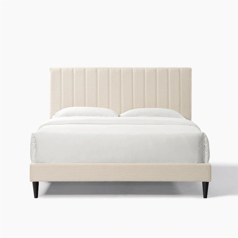 Letto a piattaforma imbottito trapuntato Queen Size