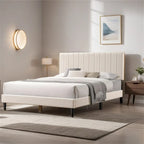 Letto a piattaforma imbottito trapuntato Queen Size