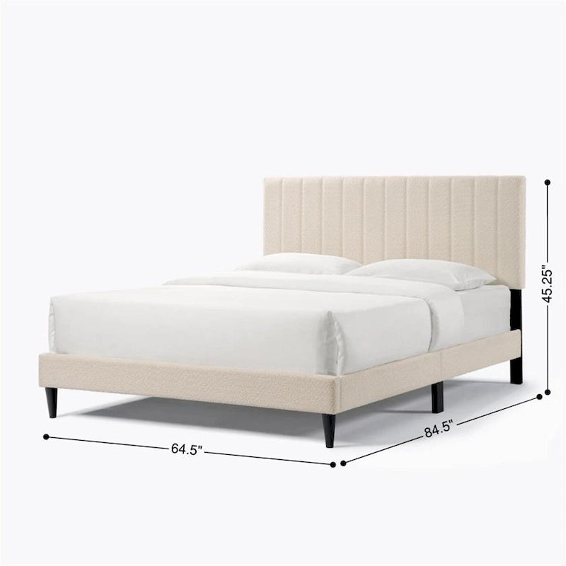 Letto a piattaforma imbottito trapuntato Queen Size