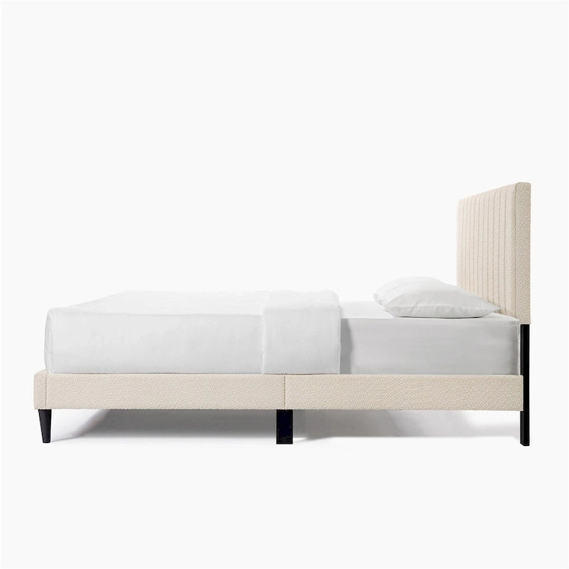 Letto a piattaforma imbottito trapuntato Queen Size