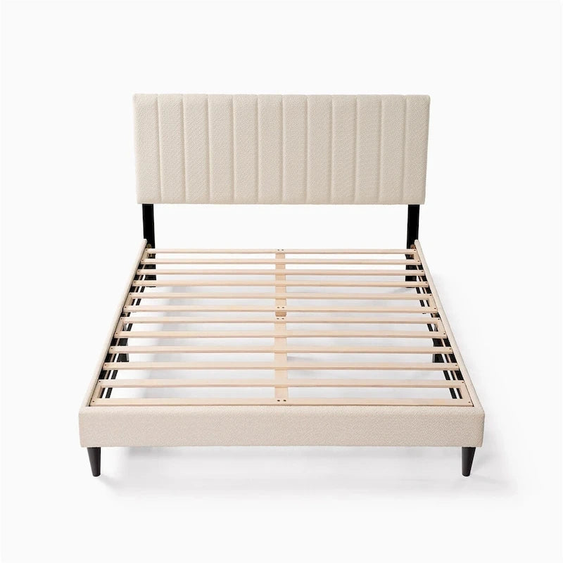 Letto a piattaforma imbottito trapuntato Queen Size