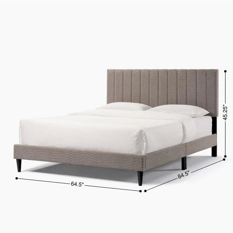 Letto a piattaforma imbottito trapuntato Queen Size