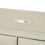 Base letto matrimoniale "Queen Size" flottante con testiera contenitore, letto a piattaforma imbottito moderno con porte USB