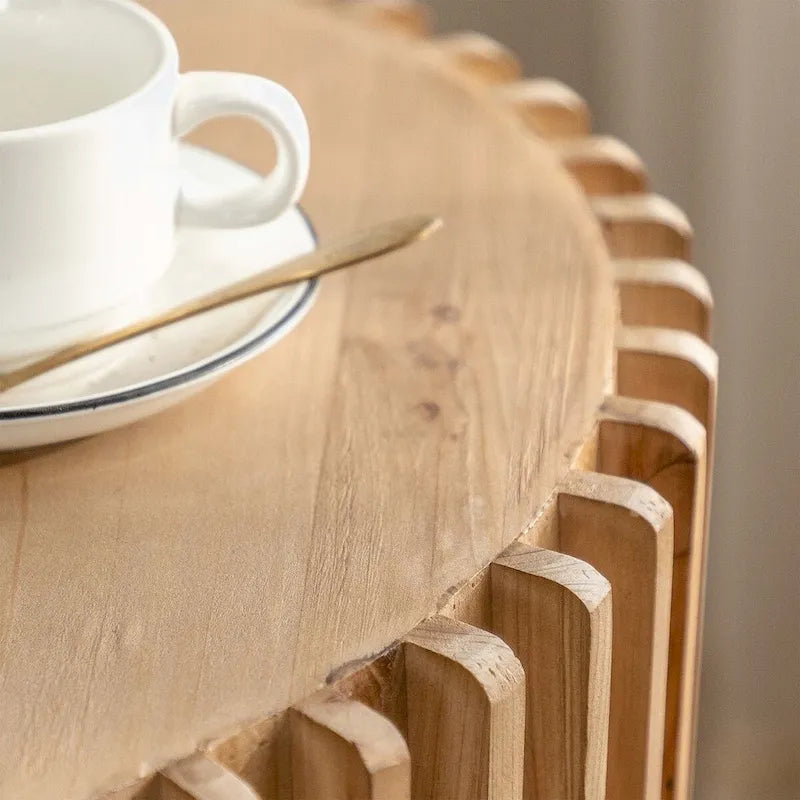 Tavolino da Caffè Cilindrico in Stile Retrò