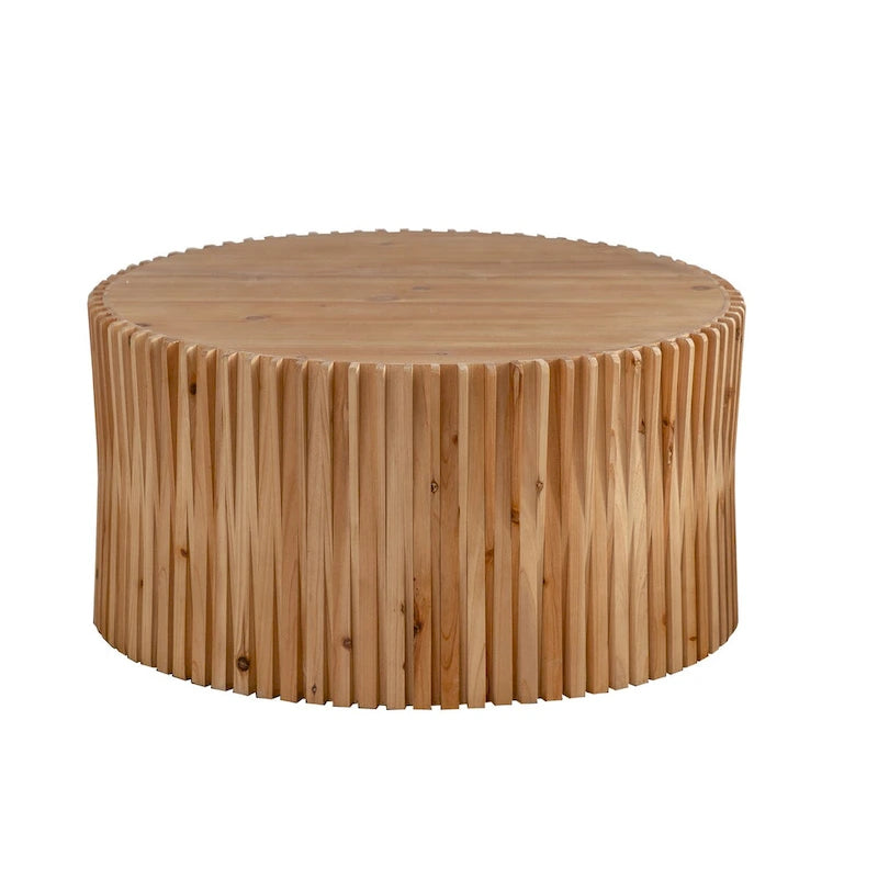 Tavolino da Caffè Cilindrico in Stile Retrò
