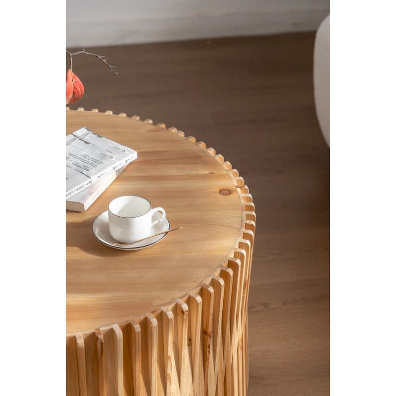 Tavolino da Caffè Cilindrico in Stile Retrò