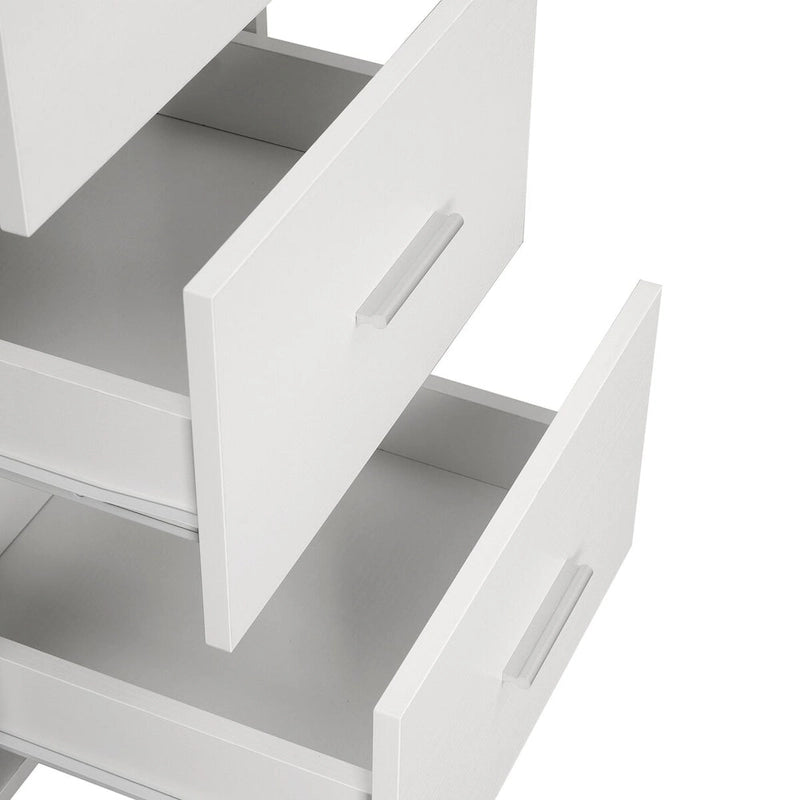 Scrivania a L per ufficio domestico dal design moderno con vani portaoggetti
