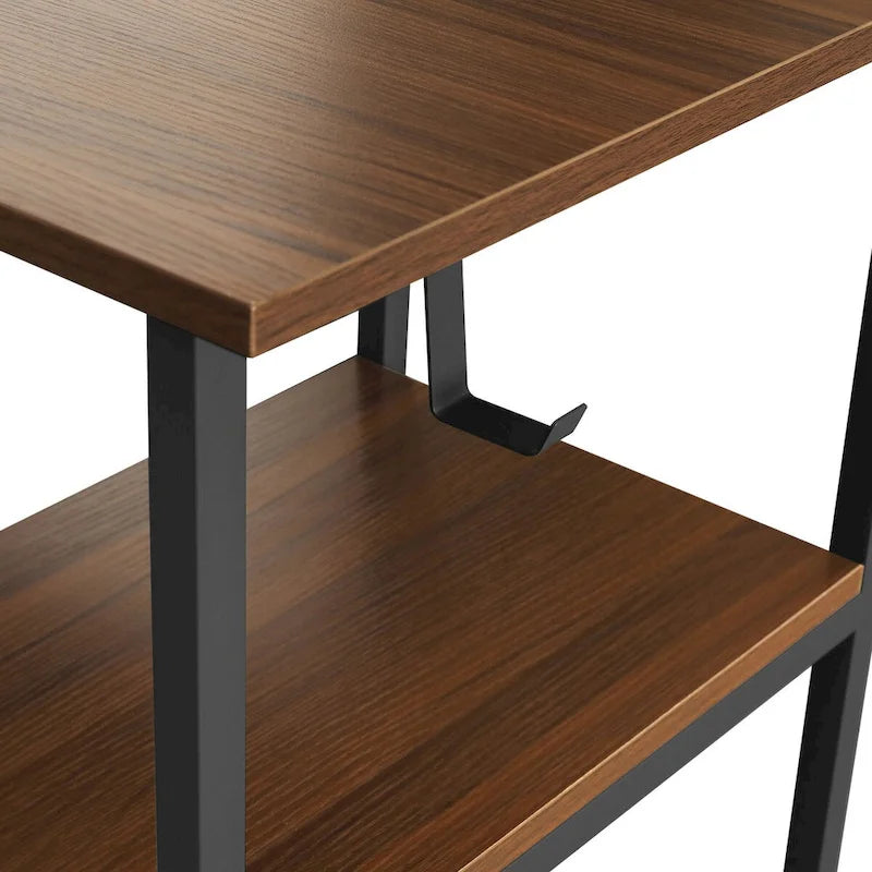 Scrivania a L per ufficio domestico dal design moderno con vani portaoggetti