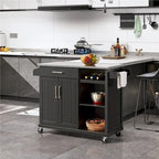 Carrello da cucina con isola e piano in acciaio inossidabile