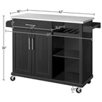 Carrello da cucina con isola e piano in acciaio inossidabile