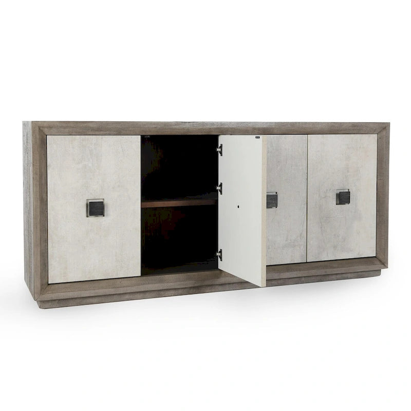 Credenza a buffet grigia invecchiata da 80 pollici