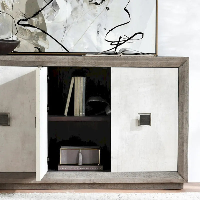 Credenza a buffet grigia invecchiata da 80 pollici