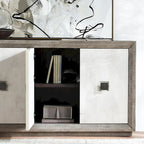 Credenza a buffet grigia invecchiata da 80 pollici
