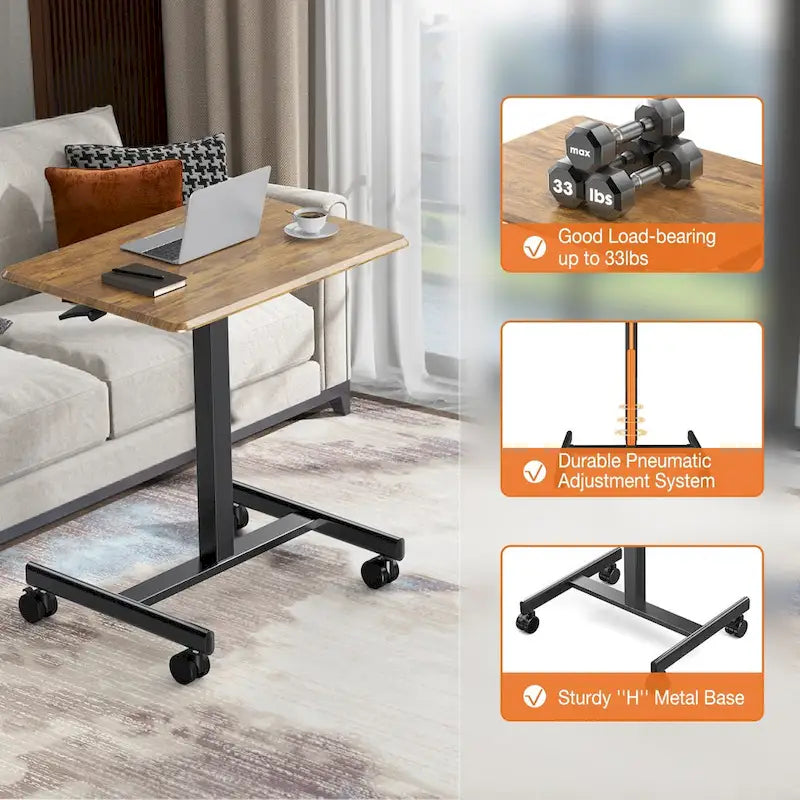 Scrivania mobile regolabile in altezza con rotelle