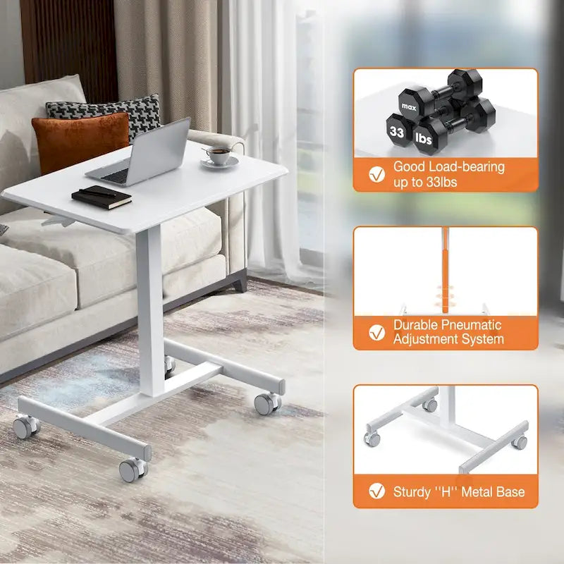 Scrivania mobile regolabile in altezza con rotelle