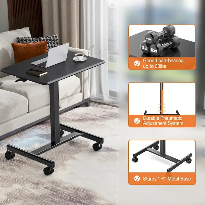 Scrivania mobile regolabile in altezza con rotelle