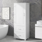Mobile bagno a colonna in legno alto 61 cm con 1 anta, cassetti e ripiani regolabili