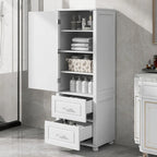 Mobile bagno a colonna in legno alto 61 cm con 1 anta, cassetti e ripiani regolabili