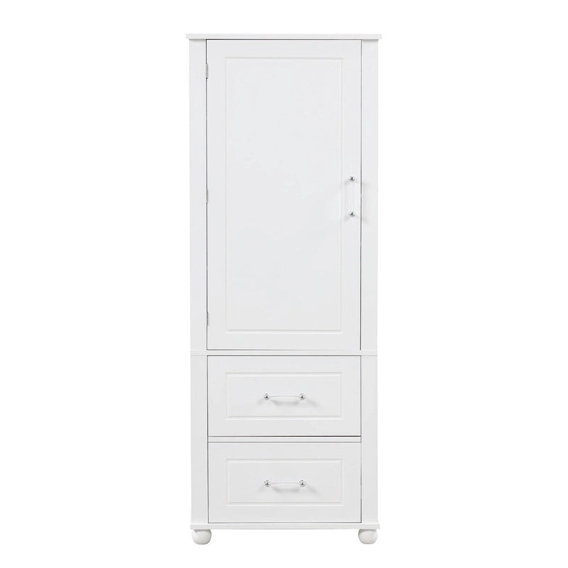 Mobile bagno a colonna in legno alto 61 cm con 1 anta, cassetti e ripiani regolabili
