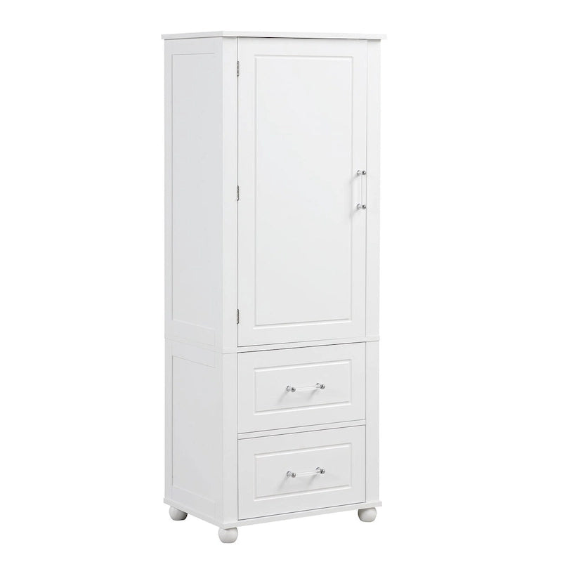 Mobile bagno a colonna in legno alto 61 cm con 1 anta, cassetti e ripiani regolabili