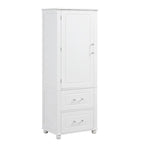 Mobile bagno a colonna in legno alto 61 cm con 1 anta, cassetti e ripiani regolabili